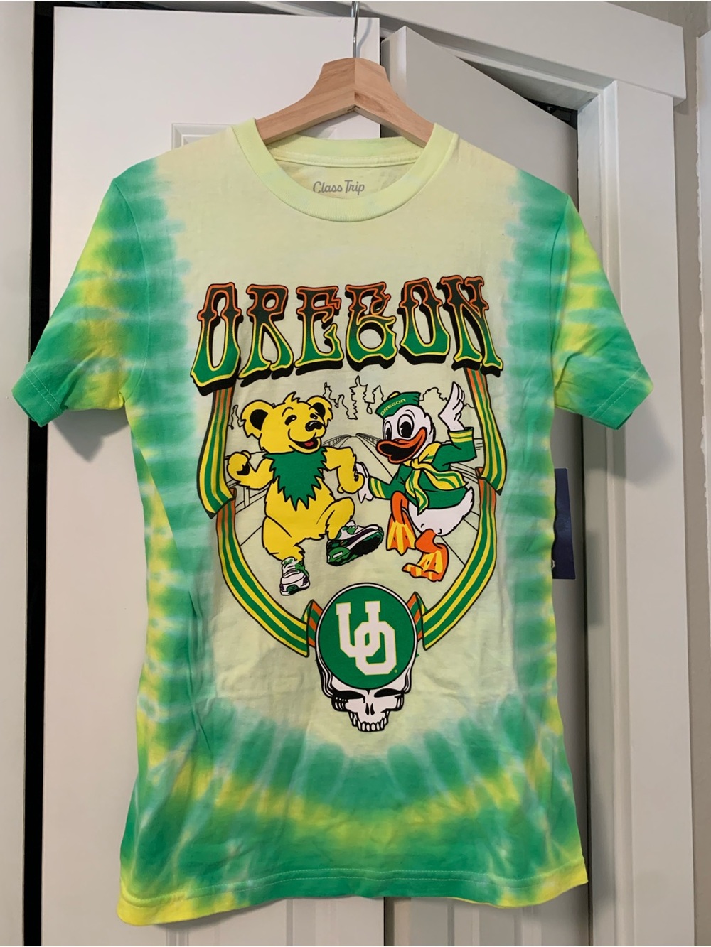 Oregon Tie-Dye Graphic Tee - Green & Yellow